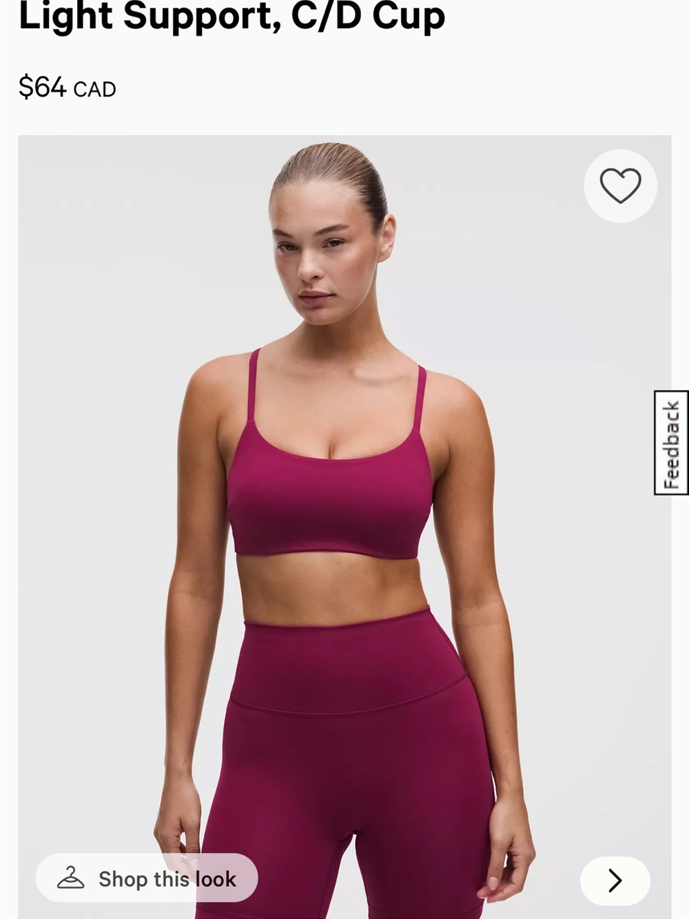 lululemon athletica Strappy Light-Support Sports Bra in Berry Pink - Picture 2 of 5